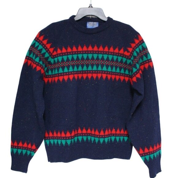 VTG Pendleton Marled Wool Nordic Fair Isle Sweater Mens Small Holiday Heritage - Picture 1 of 6